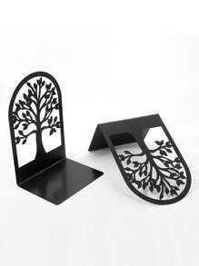 2pcs Tree Design Bookend - Black - View 4