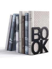 2 chiếc Giá sách kim loại hình cuốn sách - màu đen - Xem 12