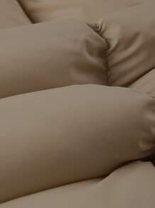 Manfinity Homme 1 chiếc áo khoác nam dáng rộng có viền rút dây, lót nhiệt, đệm - Lạc đà - Xem 3