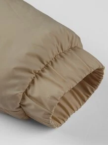 Manfinity Homme 1 chiếc áo khoác nam dáng rộng có viền rút dây, lót nhiệt, đệm - Lạc đà - Xem 6