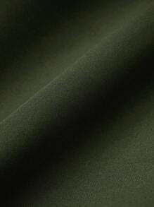 Manfinity Homme 寬鬆男士帶條紋裝飾的帶拉鍊夾克外套（不包括t恤） - 軍綠色 - 查看 3