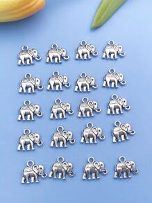 20pcs Alloy Elephant DIY Pendant - Silver - View 1