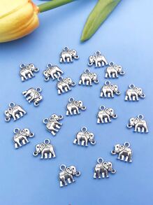20pcs Alloy Elephant DIY Pendant - Silver - View 2