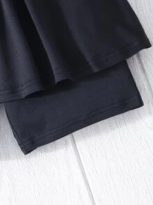 Girls 2 In 1 Solid Skort - Black - View 6