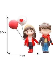 2pcs Cartoon Figure Design Car Ornament - Red - View 3