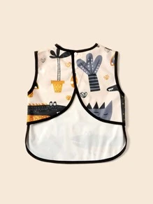 1 pieza Babero de bebé con diseño impreso lindo, resistente y fácil de limpiar, diseño sin mangas - Multicolor - Ver 2