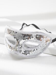 1 件女士化裝舞會裝飾銀色派對面具 - 銀色 - 查看 2