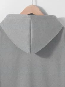 SHEIN EZwear Quần áo thể thao nữ Dây kéo Túi màu trơn Giải trí - Xám - Xem 3