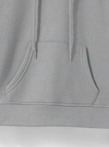 SHEIN EZwear Quần áo thể thao nữ Dây kéo Túi màu trơn Giải trí - Xám - Xem 5