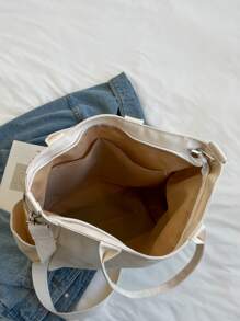 彩色尼龍旅行袋，附帶濕物袋，可擴展、可折疊的運動旅行袋，適用於旅遊和戶外活動、度假行李袋、週末旅行包、過夜包、返校季、學校背包、旅行必備物品、海灘、夏季度假旅行機構。 - 米色 - 查看 4