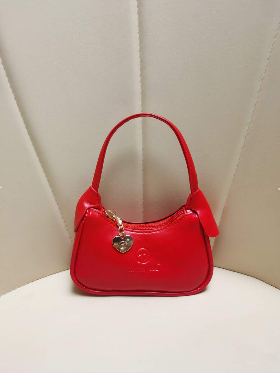 孩子們迷你手持包新風格時尚公主單肩包適用於小女孩 - 紅色 - 查看 1