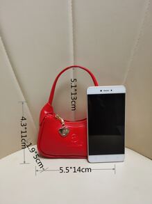 孩子們迷你手持包新風格時尚公主單肩包適用於小女孩 - 紅色 - 查看 3