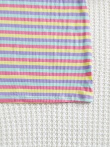 SHEIN Girls Butterfly & Striped Print Dress - Multicolor - View 3