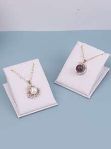 Giá trưng bày trang sức trơn 1 cái - trắng - Xem 1