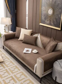 1入組壓花細節沙發巾 - 咖啡棕 - 查看 3