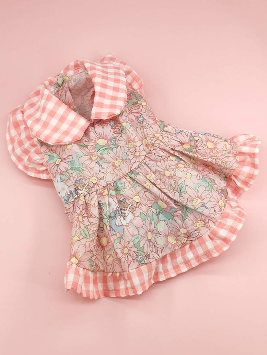 1入組印花寵物洋裝 - 彩色 - 查看 1