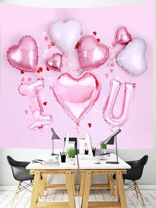 Heart & Letter Graphic Tapestry - Multicolor - View 4