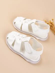 女孩鏤空魔術貼運動涼鞋 - 白色 - 查看 4