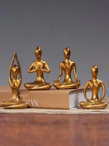 4pcs Figure Design Decoration Craft Best Gifts Birthday - Gold - View 1