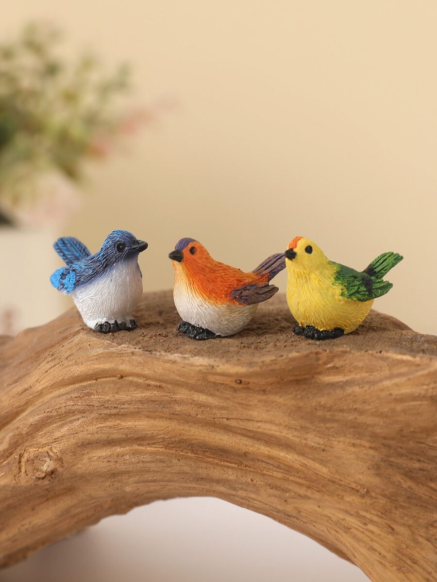 3入組小鳥設計花園雕像 - 彩色 - 查看 1