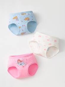 Girls 3pcs Cartoon Graphic Brief - Multicolor - View 1