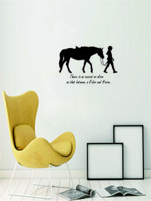 1pc Horse & Slogan Graphic Wall Sticker - Black - View 3