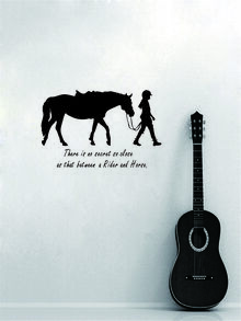 1pc Horse & Slogan Graphic Wall Sticker - Black - View 8