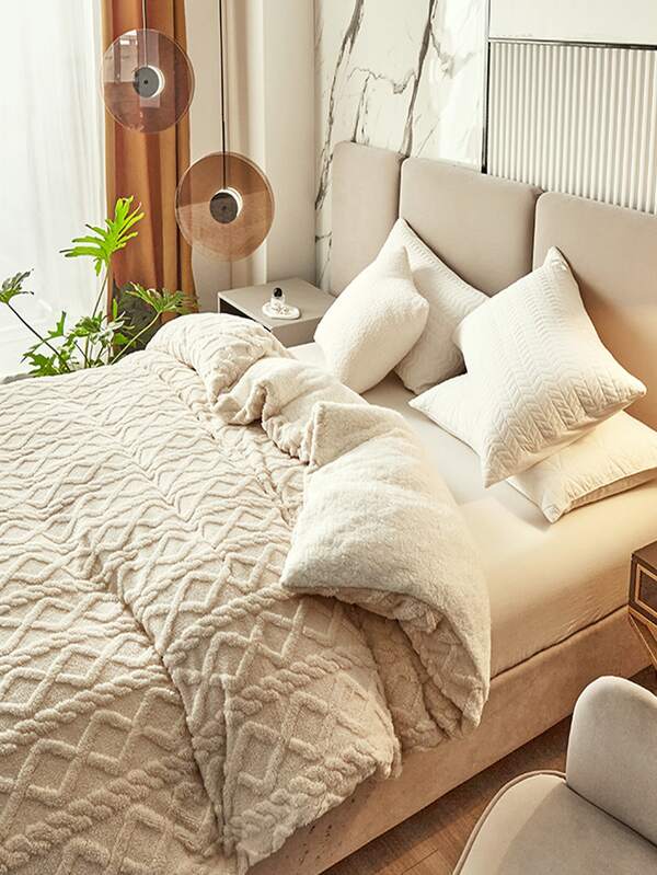 1pc Geometric Textured Blanket SHEIN USA