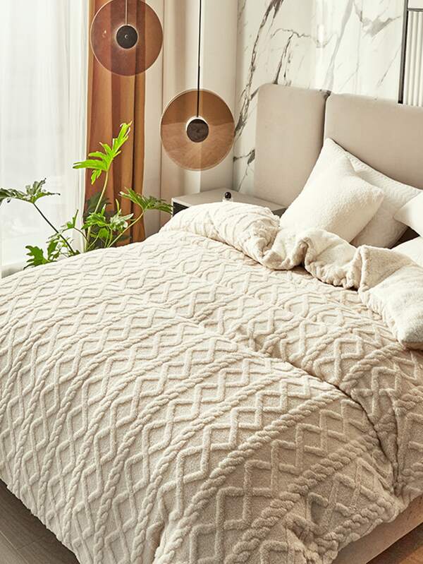 1pc Geometric Textured Blanket SHEIN USA