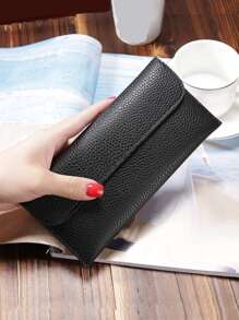 Ví Nữ màu trơn Thanh lịch - màu đen - Xem 2