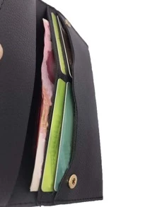 Ví Nữ màu trơn Thanh lịch - màu đen - Xem 5