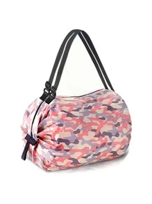 迷彩印花購物袋 - 粉色 - 查看 2