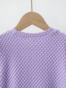 Toddler Girls Solid Tee Dress - Purple - View 3