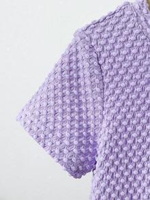 Toddler Girls Solid Tee Dress - Purple - View 4