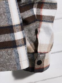 Manfinity Men Plaid Print Drop Shoulder Jacket Without Tee - Multicolor - View 3