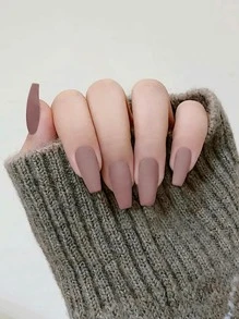 24pcs Short Coffin Fake Nail & 1pc Nail File & 1sheet Tape - Baby Pink - View 1