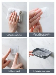 1 件固体肥皂盒架，壁挂式肥皂收纳架，适用于浴室家居浴室装饰秋季装饰返校 - 彩色 - 查看 4