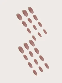 24pcs Short Coffin Fake Nail & 1pc Nail File & 1sheet Tape - Baby Pink - View 2