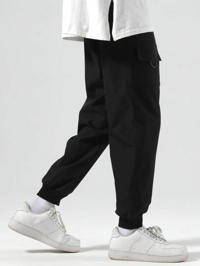 Guys Letter Patched Cargo Pants