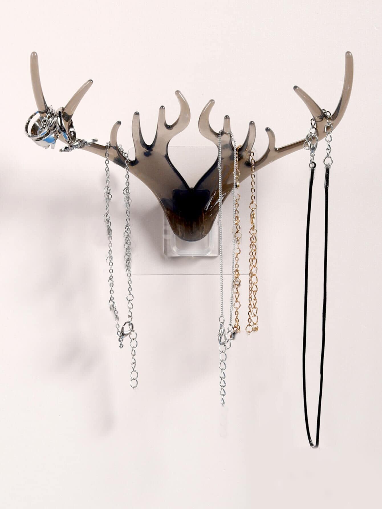 1 móc treo tường Antler, móc treo tường sáng tạo để đựng đồ trong nhà - Xám - Xem 1