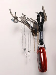 1 móc treo tường Antler, móc treo tường sáng tạo để đựng đồ trong nhà - Xám - Xem 2