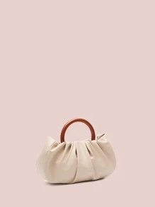 Túi xếp nếp trang trí tương phản không thấm nước, nhẹ, dành cho doanh nhân dành cho nữ tuổi teen Sinh viên đại học, tân binh và công nhân cổ trắng Hoàn hảo cho bữa tiệc, đám cưới, vũ hội, bữa tối/tiệc, cho - Màu be - Xem 3