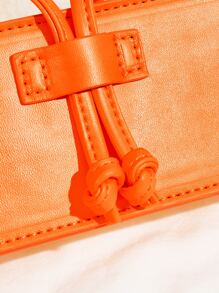 SHEIN SXY 簡約素色女士迷你日常單肩包 - 橘色 - 查看 7