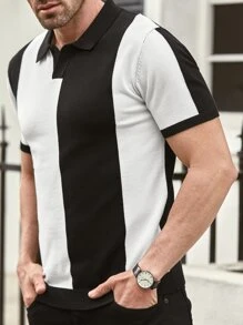 Manfinity Men Two Tone Knit Top - Black and White - View 4