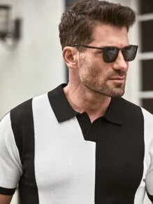 Manfinity Men Two Tone Knit Top - Black and White - View 7