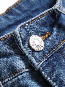 Manfinity Hombres Jeans ajustados con rasguños de gato desgarro crudo - Lavado ligero - Ver 7