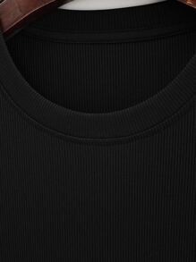Manfinity Men Contrast Trim Tee - Black - View 4