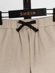 SHEIN Boys Bear Print Tee & Shorts - Multicolor - View 4