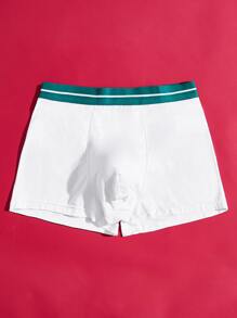 Hombres Calzoncillos boxer con cinta de rayas cintura - Blanco - Ver 1