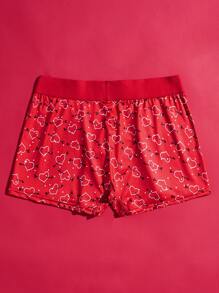 Hombres 1 pieza Calzoncillos boxer con estampado de corazón - Rojo - Ver 3